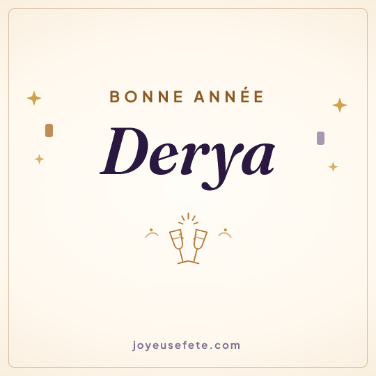 Image carrée « Bonne année Derya » pour WhatsApp