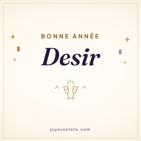Image carrée « Bonne année Desir » pour WhatsApp