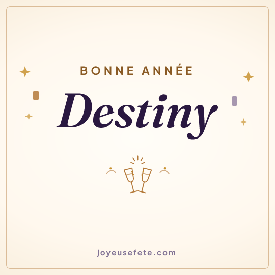 Image carrée « Bonne année Destiny » pour WhatsApp