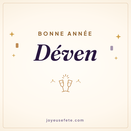 Image carrée « Bonne année Déven » pour WhatsApp