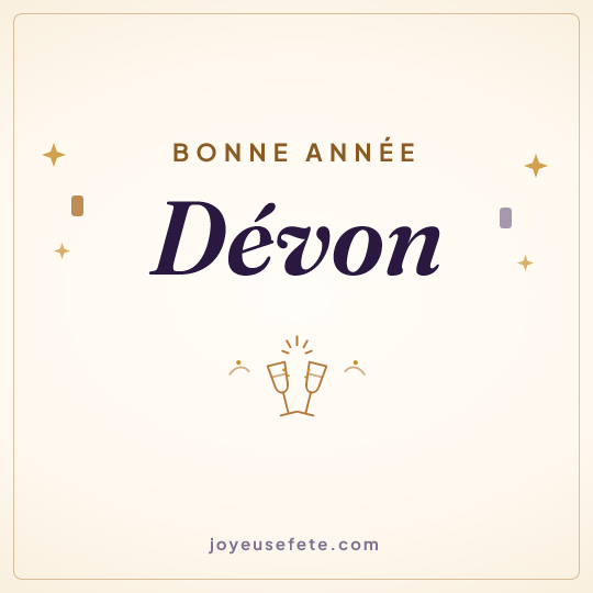 Image carrée « Bonne année Dévon » pour WhatsApp