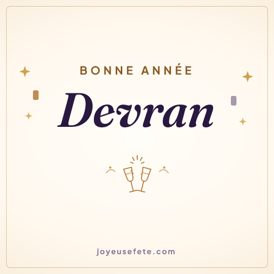 Image carrée « Bonne année Devran » pour WhatsApp