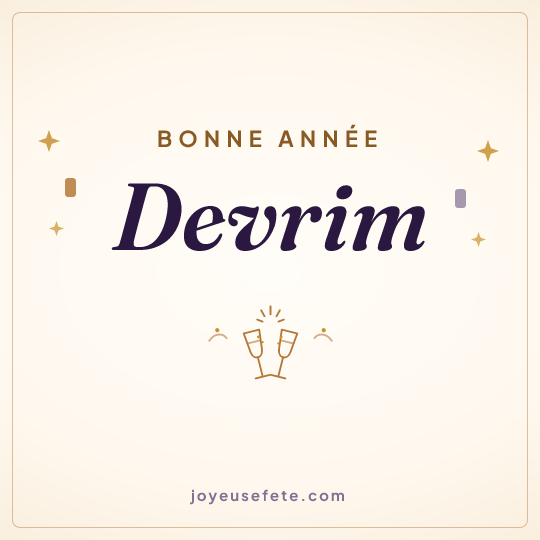Image carrée « Bonne année Devrim » pour WhatsApp