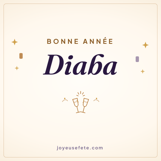 Image carrée « Bonne année Diaba » pour WhatsApp