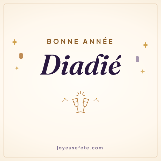 Image carrée « Bonne année Diadié » pour WhatsApp