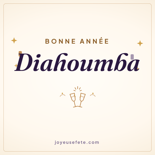 Image carrée « Bonne année Diahoumba » pour WhatsApp