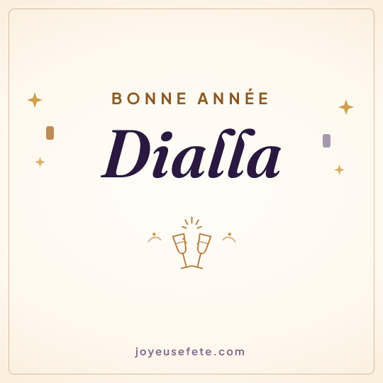 Image carrée « Bonne année Dialla » pour WhatsApp