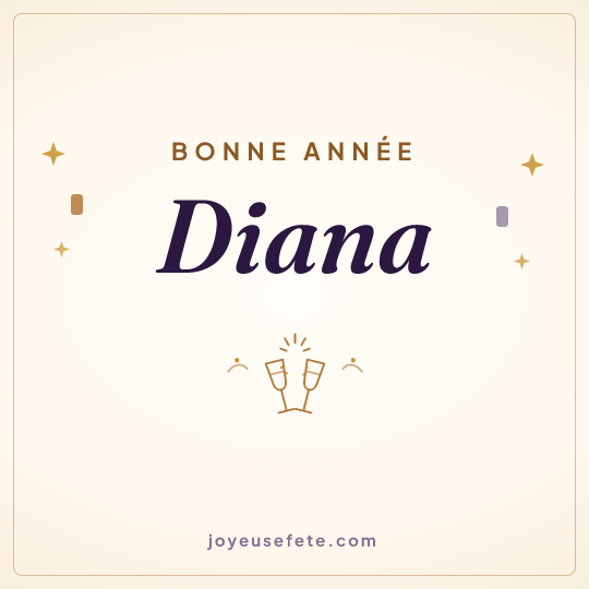 Image carrée « Bonne année Diana » pour WhatsApp