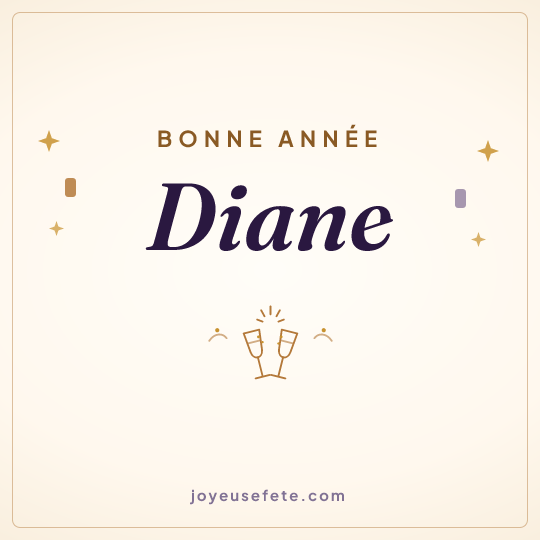 Image carrée « Bonne année Diane » pour WhatsApp