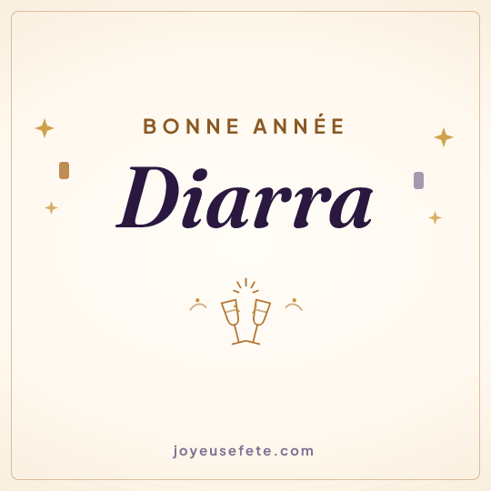 Image carrée « Bonne année Diarra » pour WhatsApp