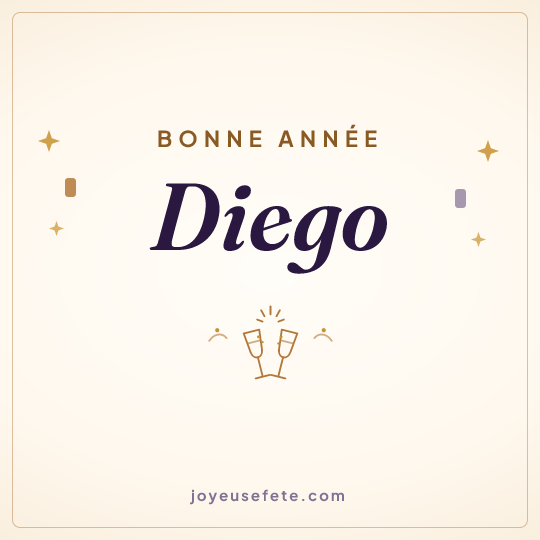 Image carrée « Bonne année Diego » pour WhatsApp