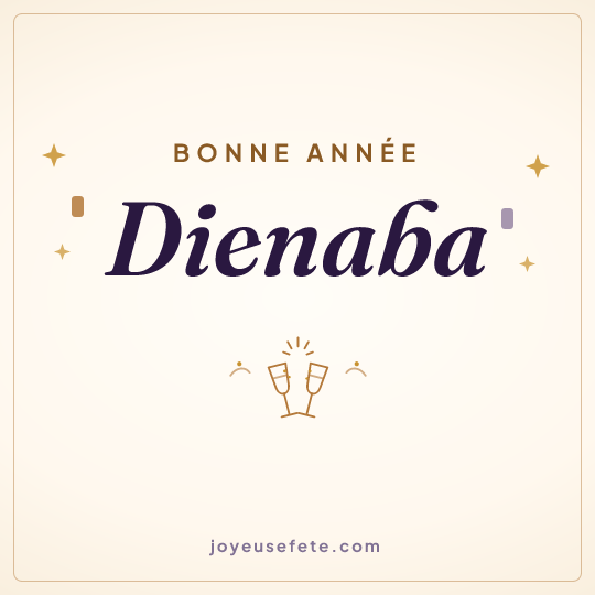 Image carrée « Bonne année Dienaba » pour WhatsApp