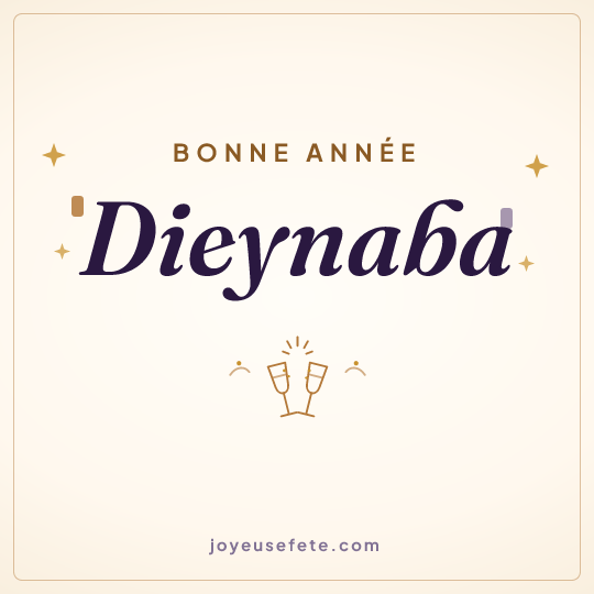 Image carrée « Bonne année Dieynaba » pour WhatsApp
