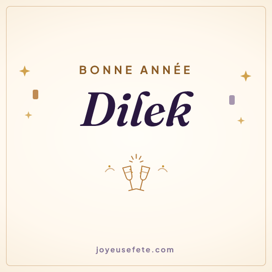 Image carrée « Bonne année Dilek » pour WhatsApp