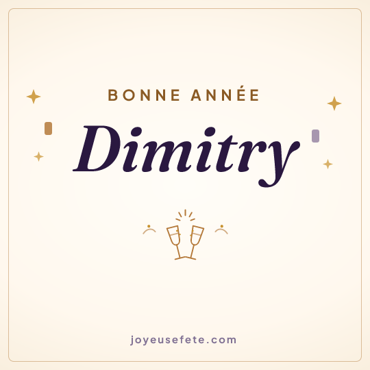 Image carrée « Bonne année Dimitry » pour WhatsApp