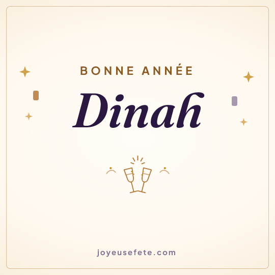 Image carrée « Bonne année Dinah » pour WhatsApp