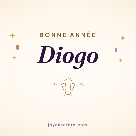 Image carrée « Bonne année Diogo » pour WhatsApp