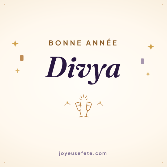 Image carrée « Bonne année Divya » pour WhatsApp