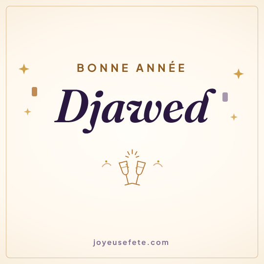 Image carrée « Bonne année Djawed » pour WhatsApp