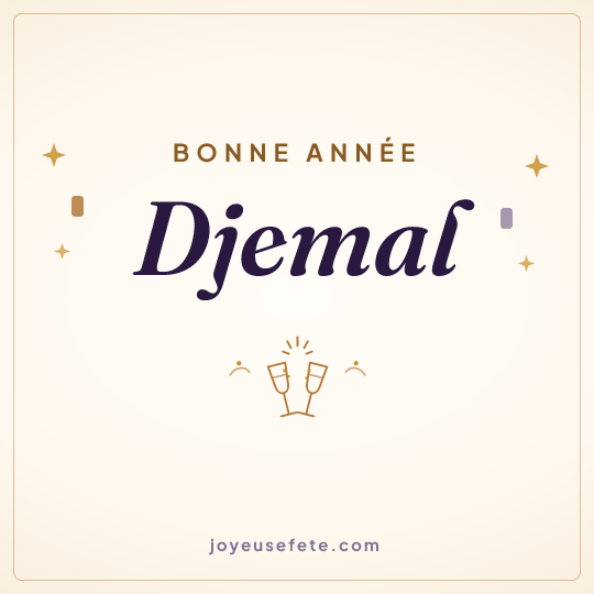 Image carrée « Bonne année Djemal » pour WhatsApp