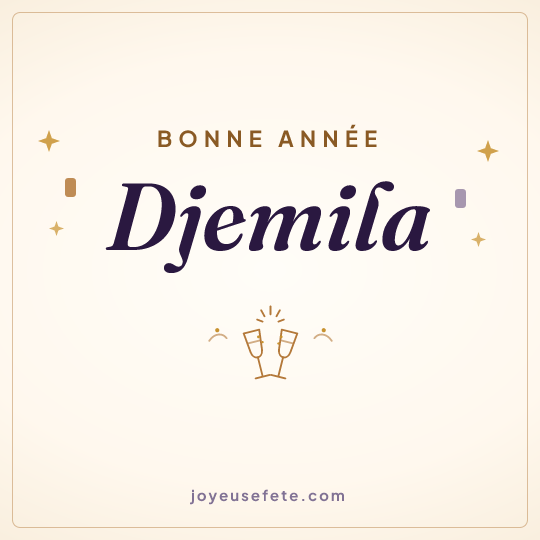 Image carrée « Bonne année Djemila » pour WhatsApp