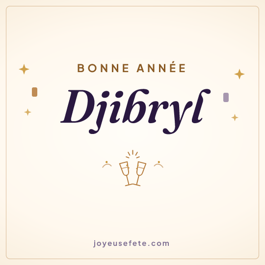 Image carrée « Bonne année Djibryl » pour WhatsApp