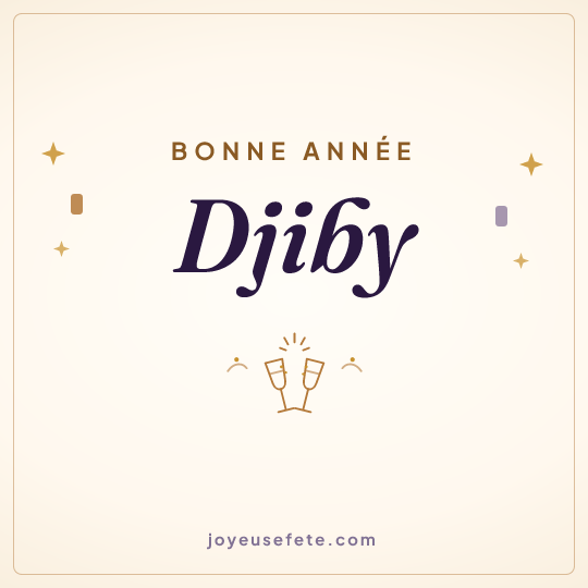 Image carrée « Bonne année Djiby » pour WhatsApp