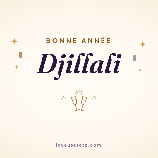 Image carrée « Bonne année Djillali » pour WhatsApp