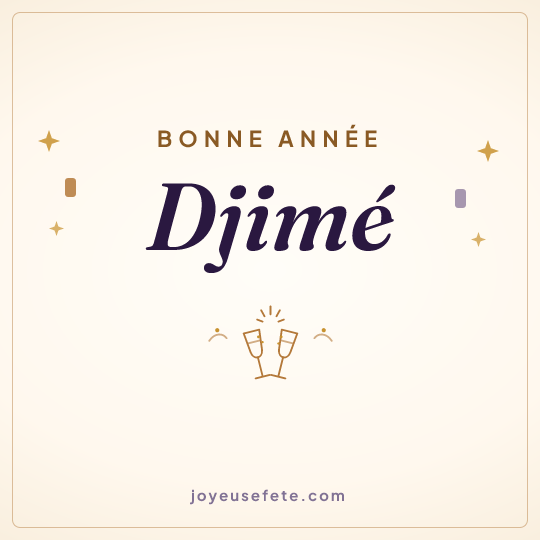 Image carrée « Bonne année Djimé » pour WhatsApp