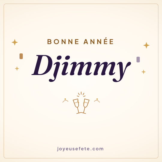 Image carrée « Bonne année Djimmy » pour WhatsApp