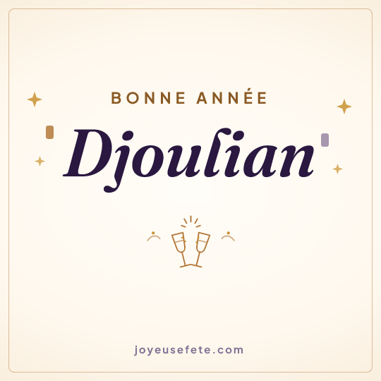 Image carrée « Bonne année Djoulian » pour WhatsApp