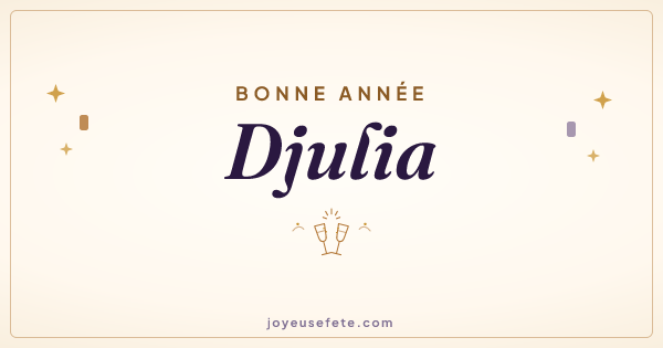 Image « Bonne année Djulia » au format large