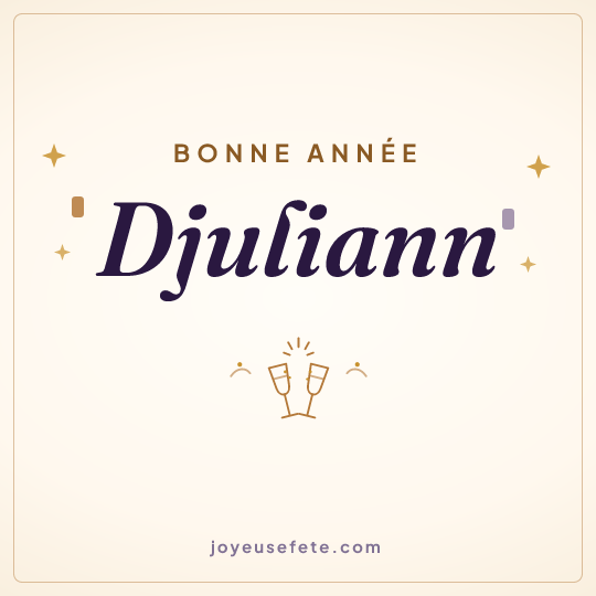 Image carrée « Bonne année Djuliann » pour WhatsApp