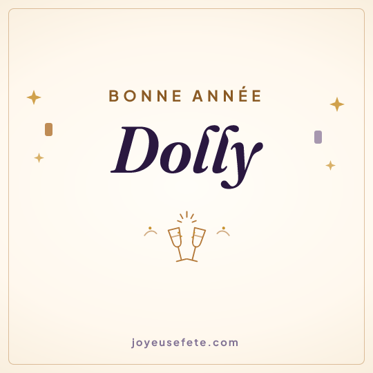 Image carrée « Bonne année Dolly » pour WhatsApp