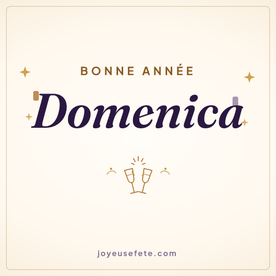 Image carrée « Bonne année Domenica » pour WhatsApp