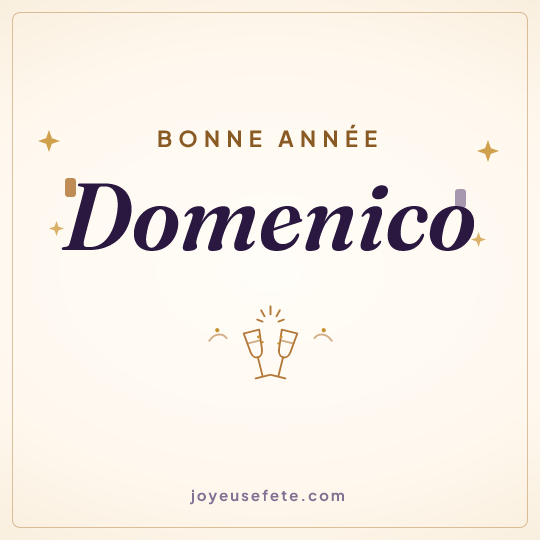 Image carrée « Bonne année Domenico » pour WhatsApp