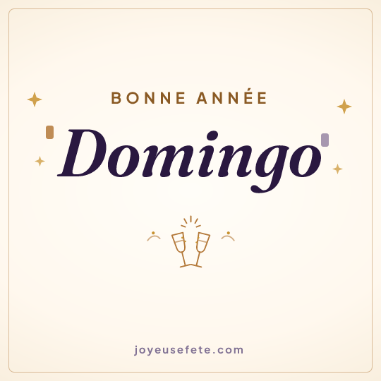 Image carrée « Bonne année Domingo » pour WhatsApp