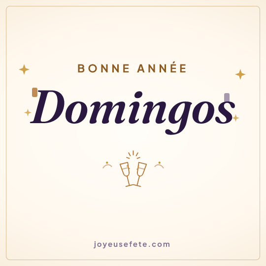 Image carrée « Bonne année Domingos » pour WhatsApp
