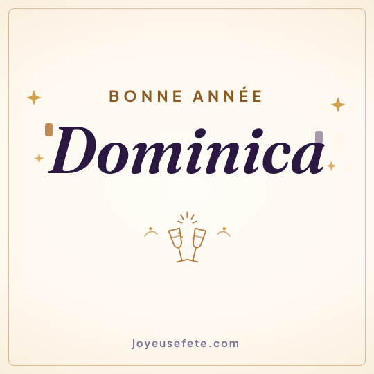 Image carrée « Bonne année Dominica » pour WhatsApp