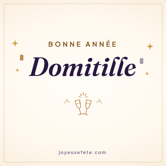 Image carrée « Bonne année Domitille » pour WhatsApp