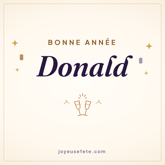 Image carrée « Bonne année Donald » pour WhatsApp