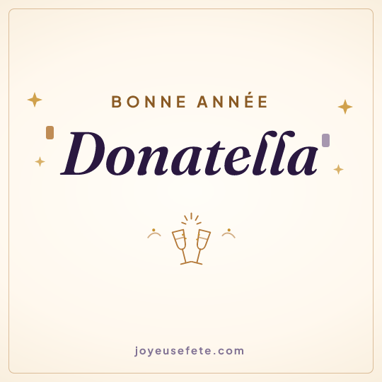 Image carrée « Bonne année Donatella » pour WhatsApp