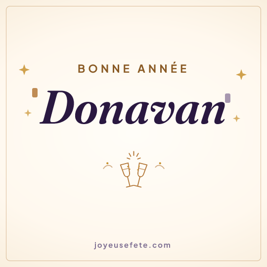 Image carrée « Bonne année Donavan » pour WhatsApp