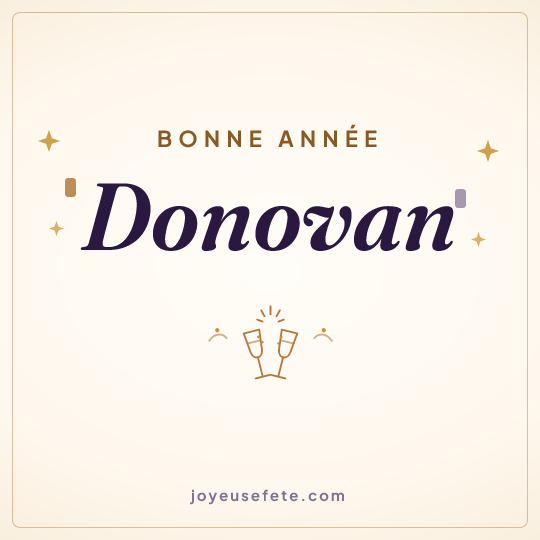 Image carrée « Bonne année Donovan » pour WhatsApp