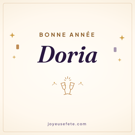 Image carrée « Bonne année Doria » pour WhatsApp
