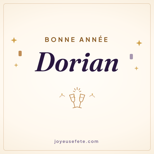 Image carrée « Bonne année Dorian » pour WhatsApp