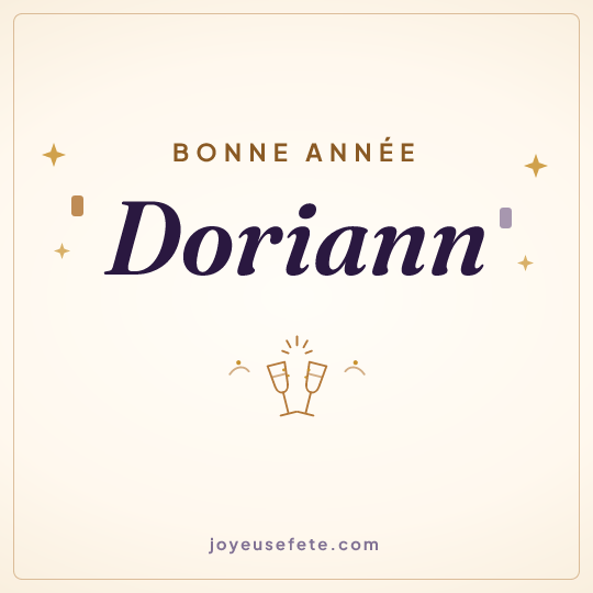 Image carrée « Bonne année Doriann » pour WhatsApp