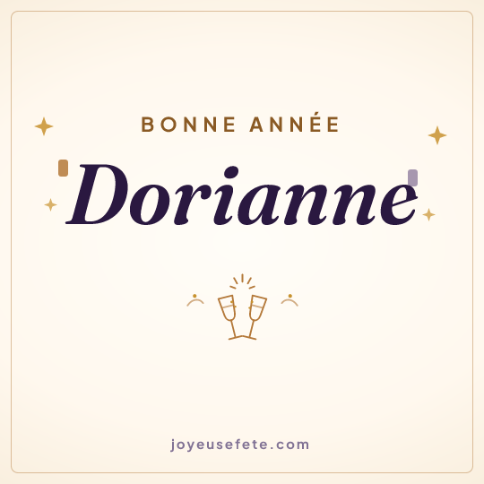 Image carrée « Bonne année Dorianne » pour WhatsApp