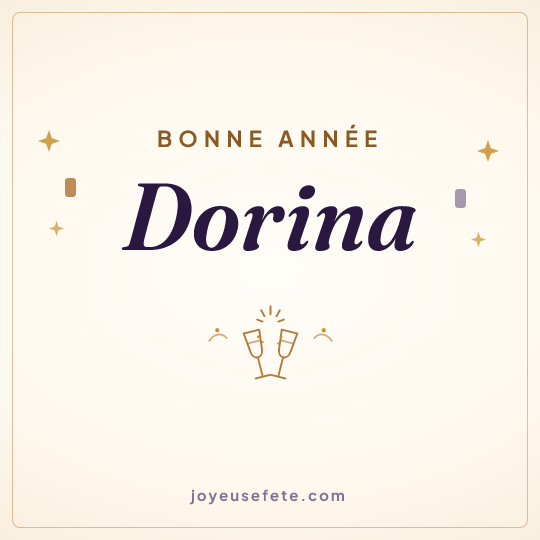 Image carrée « Bonne année Dorina » pour WhatsApp