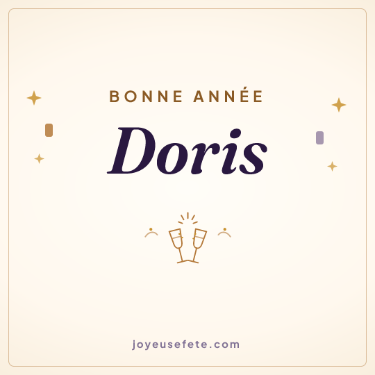 Image carrée « Bonne année Doris » pour WhatsApp
